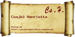 Csajkó Henrietta névjegykártya