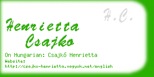 henrietta csajko business card